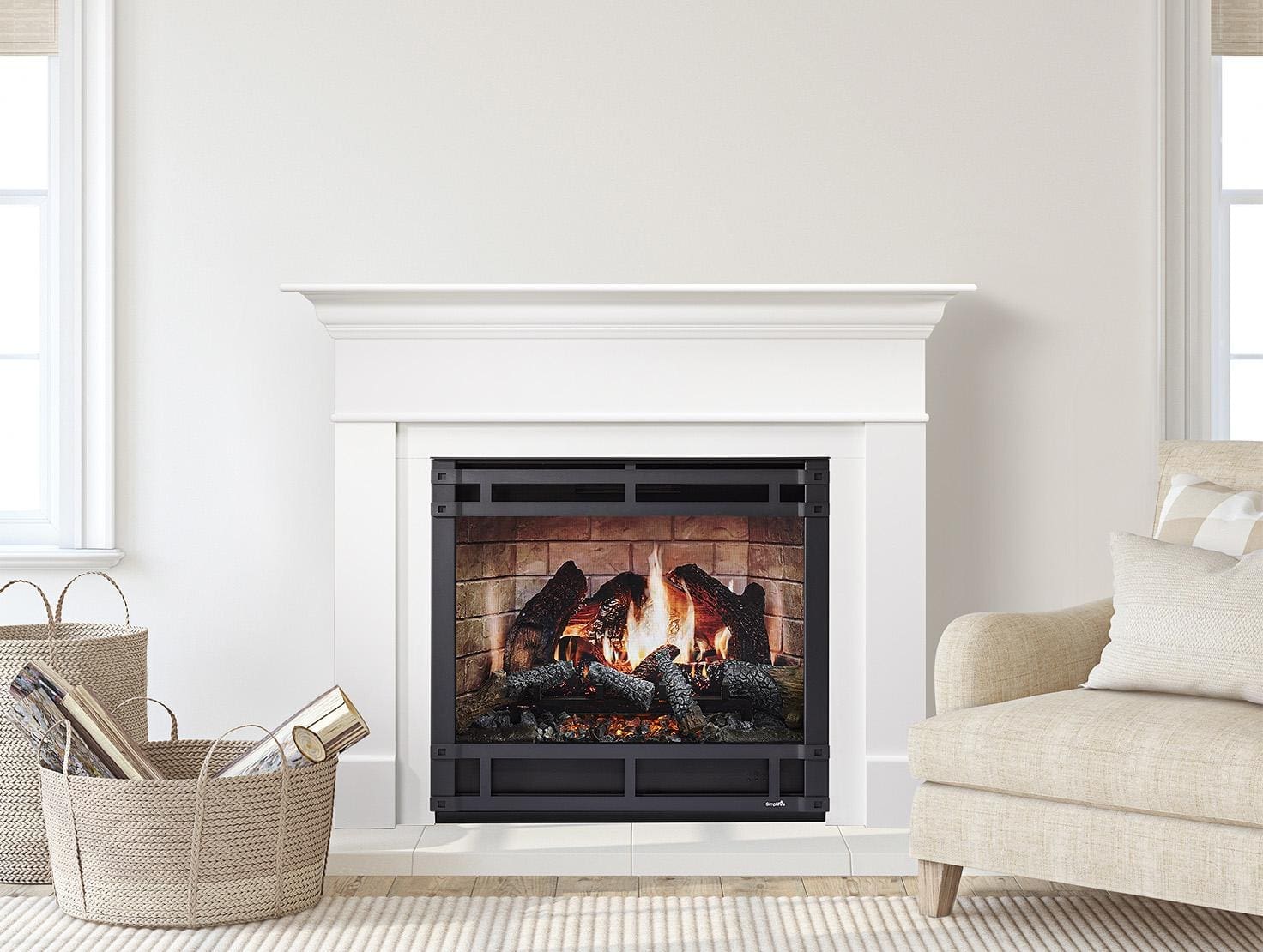 Stock Image - SimpliFire Inception Electric Fireplace SimpliFire Electric Fireplace - Builders Materials