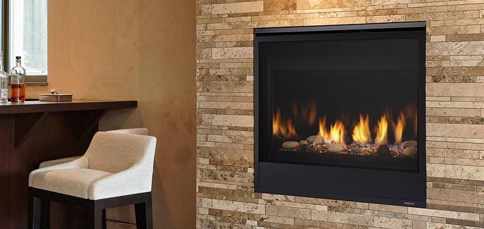 Stock Image - Majestic Quartz Series Direct Vent Gas Fireplace Majestic Gas Fireplace - Builders Materials