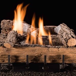 Stock Image - Hargrove Weathered Oak Gas Log Sets - Builders Materials