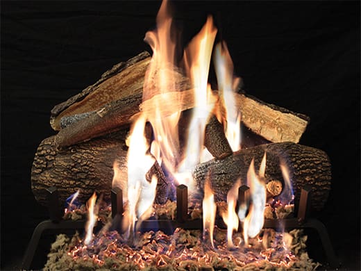 Stock Image - American Hearth - Sand Pan Burners and Matching Log Sets American Hearth - Builders Materials