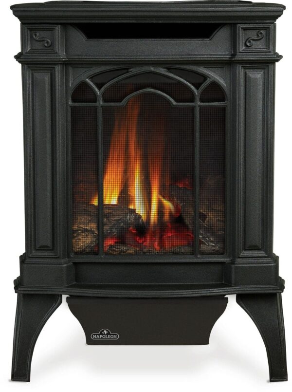 Stock Image - Napoleon - Arlington™ Direct Vent Stove, Natural Gas, Electronic Ignition - Black Napoleon Hearth Gas Freestanding Stove - Builders Materials