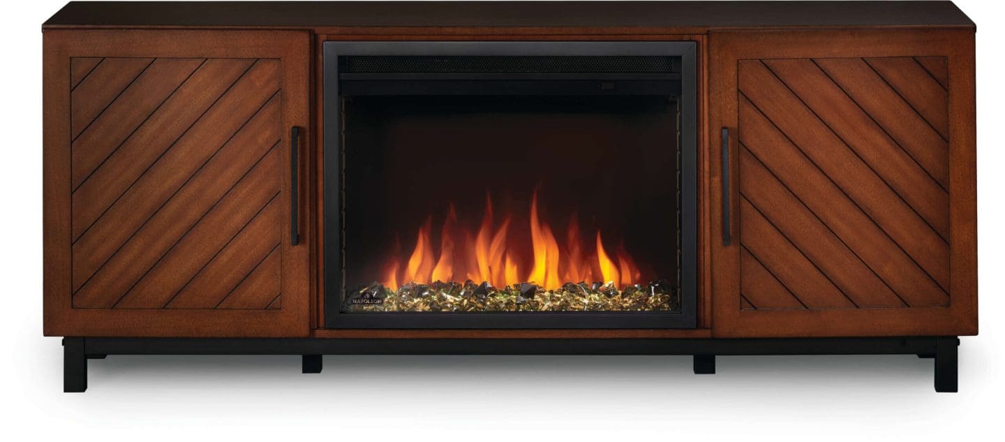 Stock Image - Napoleon - The Bella Electric Fireplace Media Console Napoleon Hearth Electric Console - Builders Materials