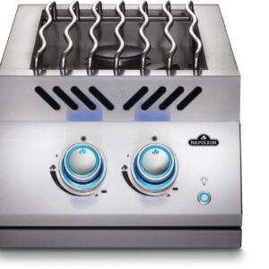 Stock Image - Napoleon - Built-in 700 Series 12" Inline Dual Range Burner Natural Gas, Stainless Steel Napoleon Grill Gas Built-In Grill - Builders Materials
