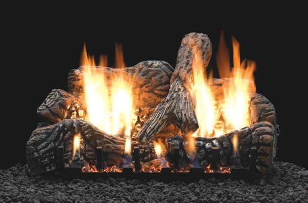 Stock Image - American Hearth - Vented Slope Glaze Burners and Matching Log Sets American Hearth - Builders Materials