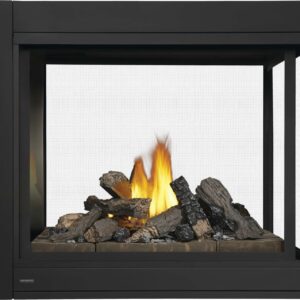 Stock Image - Napoleon - CBHD4 3-Sided Direct Vent Fireplace with Logs, Natural Gas, Alternate Electronic Ignition Napoleon Hearth Gas Fireplace - Builders Materials