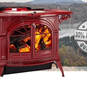 Stock Image - Vermont Castings Defiant Wood Burning Stove Vermont Castings Wood Stove - Builders Materials