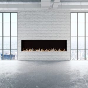 Stock Image - Flare - Front Facing Flare Fireplaces Gas Linear Fireplace - Builders Materials