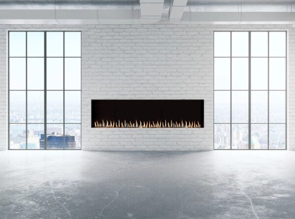 Stock Image - Flare - Front Facing Flare Fireplaces Gas Linear Fireplace - Builders Materials