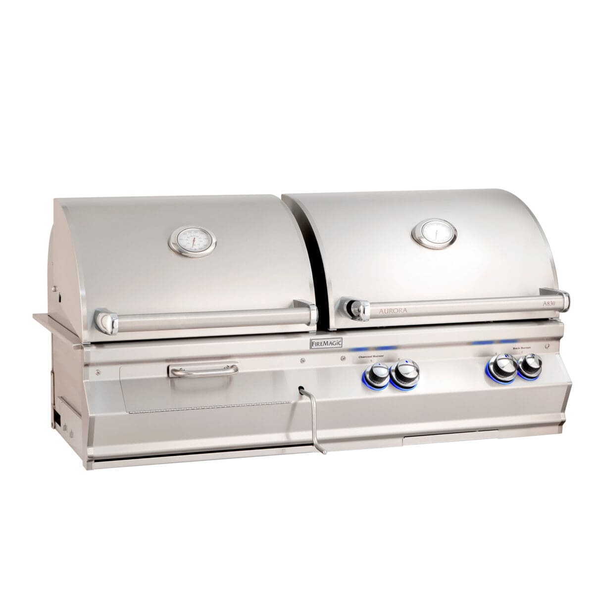 Stock Image - Fire Magic - Aurora A830i Gas/Charcoal Combo Built-In Grill Fire Magic - Builders Materials