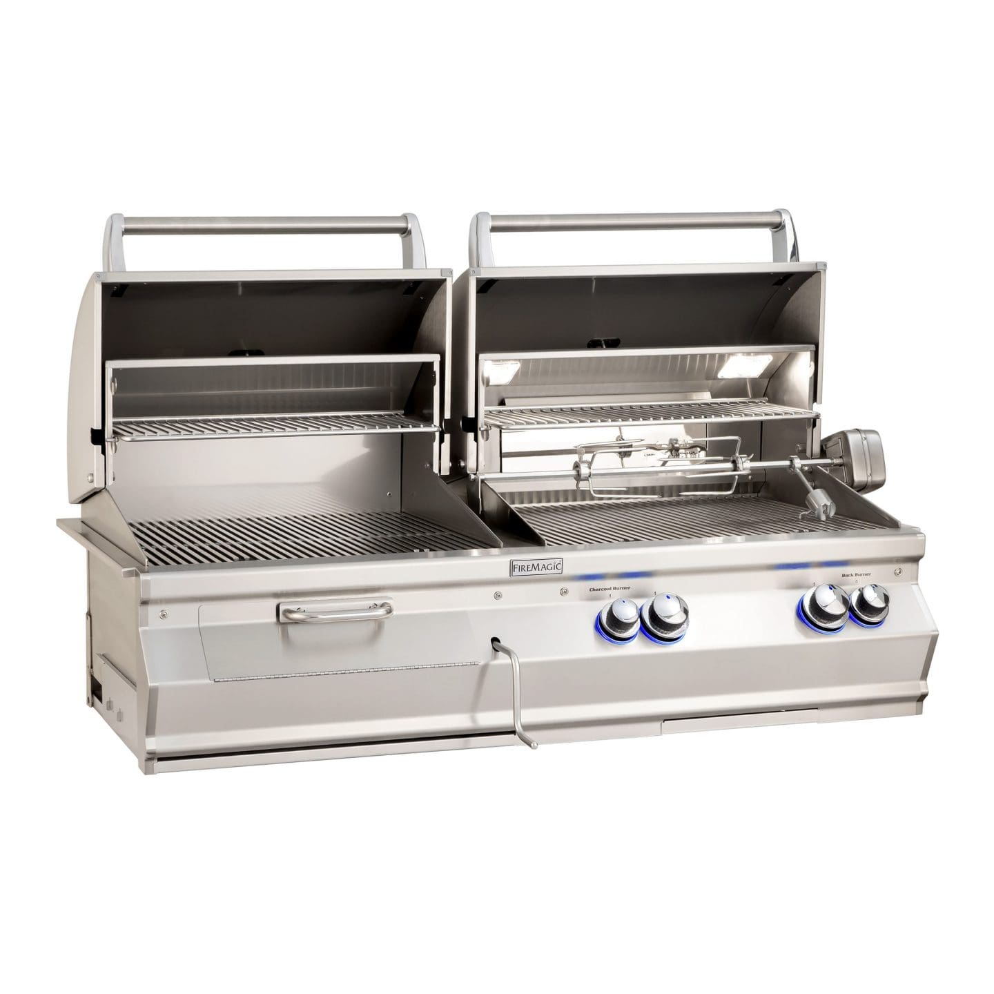 Stock Image - Fire Magic - Aurora A830i Gas/Charcoal Combo Built-In Grill Fire Magic - Builders Materials