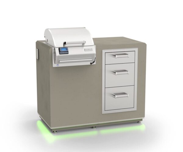 Stock Image - Fire Magic - Electric Grill Island Bundle with Triple Drawer Fire Magic - Builders Materials