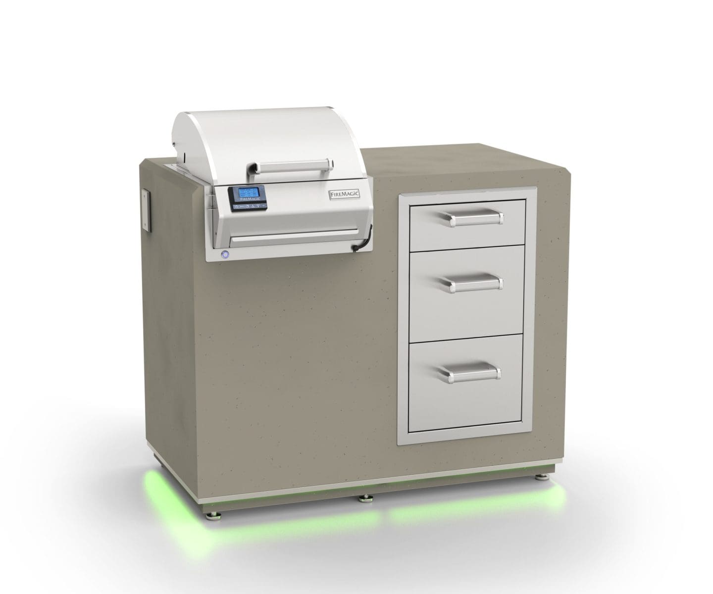 Stock Image - Fire Magic - Electric Grill Island Bundle with Triple Drawer Fire Magic - Builders Materials