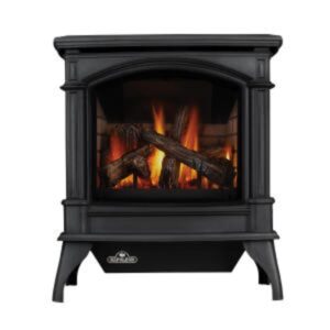Stock Image - Napoleon - Knightsbridge™ Direct Vent Stove, Natural Gas, Electronic Ignition - Black Napoleon Hearth Gas Freestanding Stove - Builders Materials