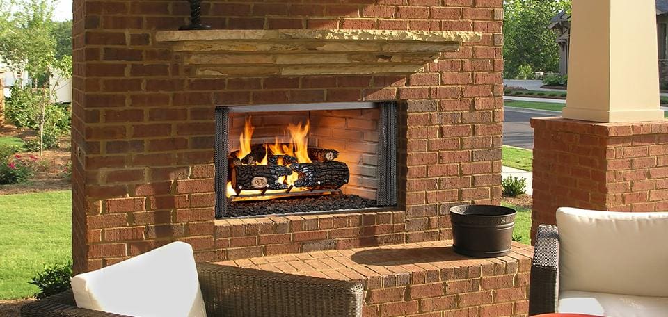 Stock Image - Outdoor Lifestyles Villawood Wood Fireplace Outdoor Lifestyles Wood Fireplace & Outdoor Fire - Builders Materials