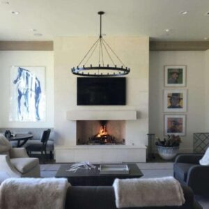 Stock Image - Mason-Lite - Indoor/Outdoor Traditional Fireplace Mason-Lite Masonry Fireplace - Builders Materials