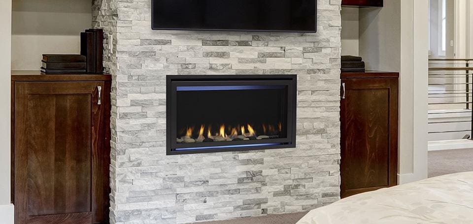 Stock Image - Majestic Jade Series Gas Fireplace Majestic Gas Fireplace - Builders Materials