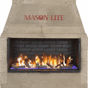 Stock Image - Mason-Lite - Opalescence Linear Burner Mason-Lite Burner and Gas Log System - Builders Materials