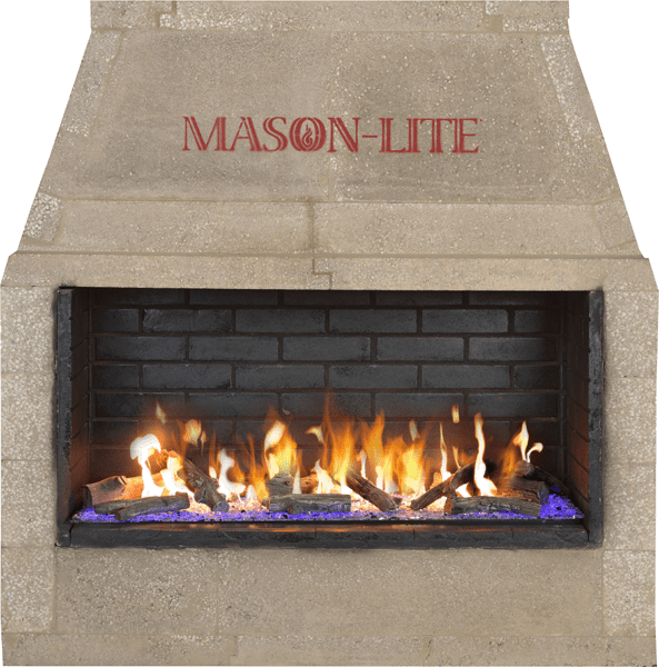 Stock Image - Mason-Lite - Opalescence Linear Burner Mason-Lite Burner and Gas Log System - Builders Materials
