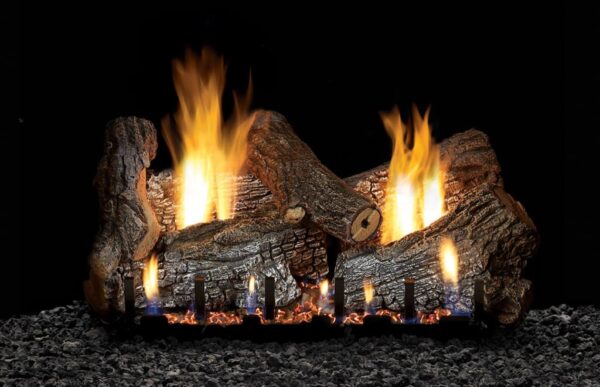Stock Image - American Hearth - Vented Slope Glaze Burners and Matching Log Sets American Hearth - Builders Materials
