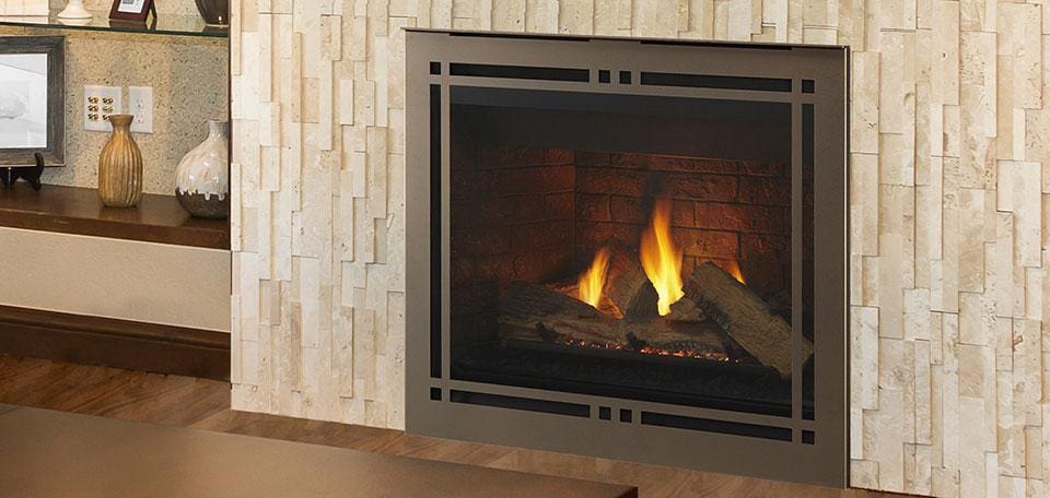 Stock Image - Majestic Meridian Series DV Gas Fireplace Majestic Gas Fireplace - Builders Materials