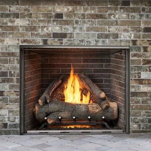 Stock Image - Outdoor Lifestyles Courtyard Gas Fireplace Outdoor Lifestyles Gas Fireplace & Outdoor Fire - Builders Materials