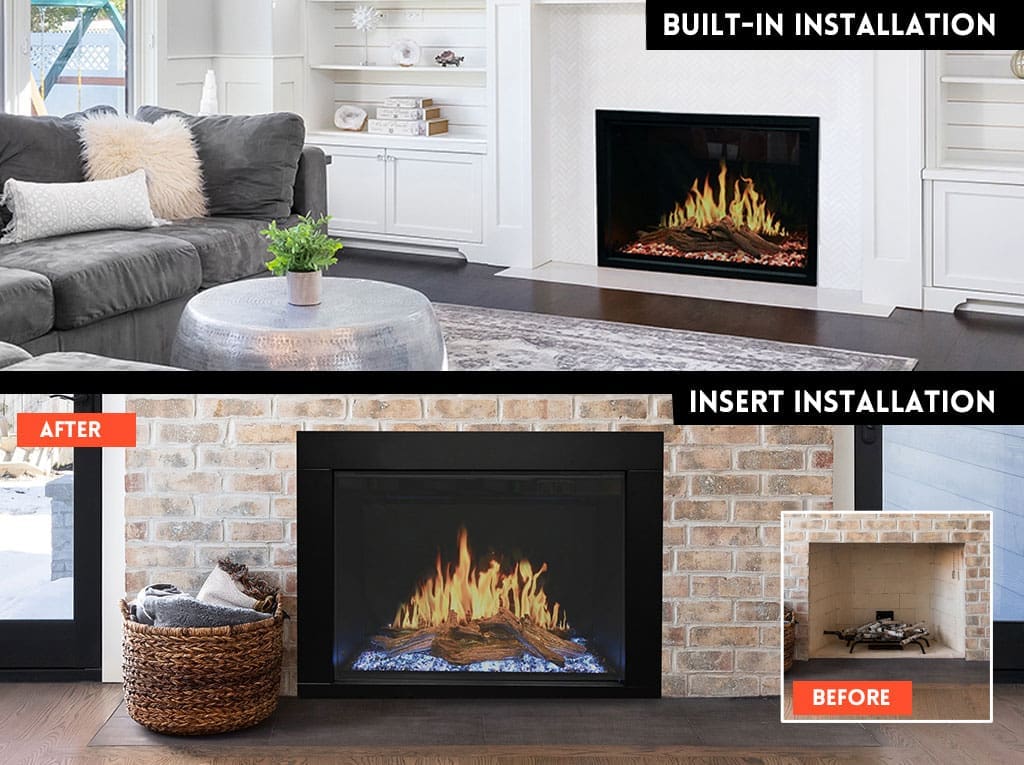Stock Image - Modern Flames Orion Traditional Insert Electric Fireplaces - Builders Materials