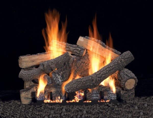 Stock Image - American Hearth - Vented Slope Glaze Burners and Matching Log Sets American Hearth - Builders Materials
