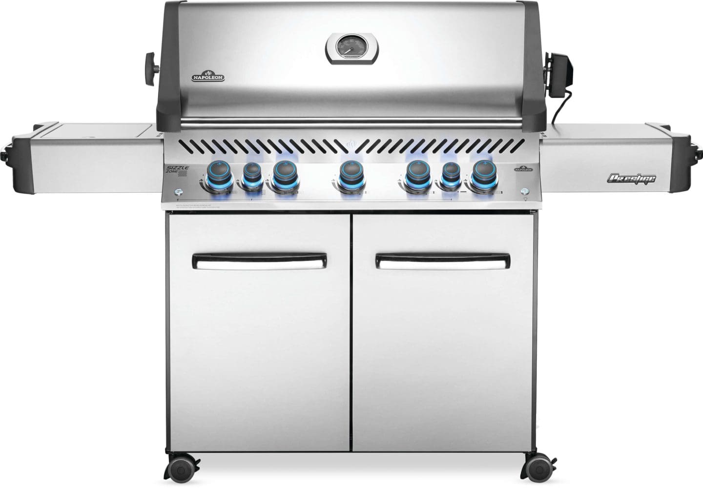 Stock Image - Napoleon - Prestige® 665 Propane Gas Grill with Infrared Side and Rear Burners, Stainless Steel Napoleon Grill Gas Cart & Infrared Freestanding Grill - Builders Materials