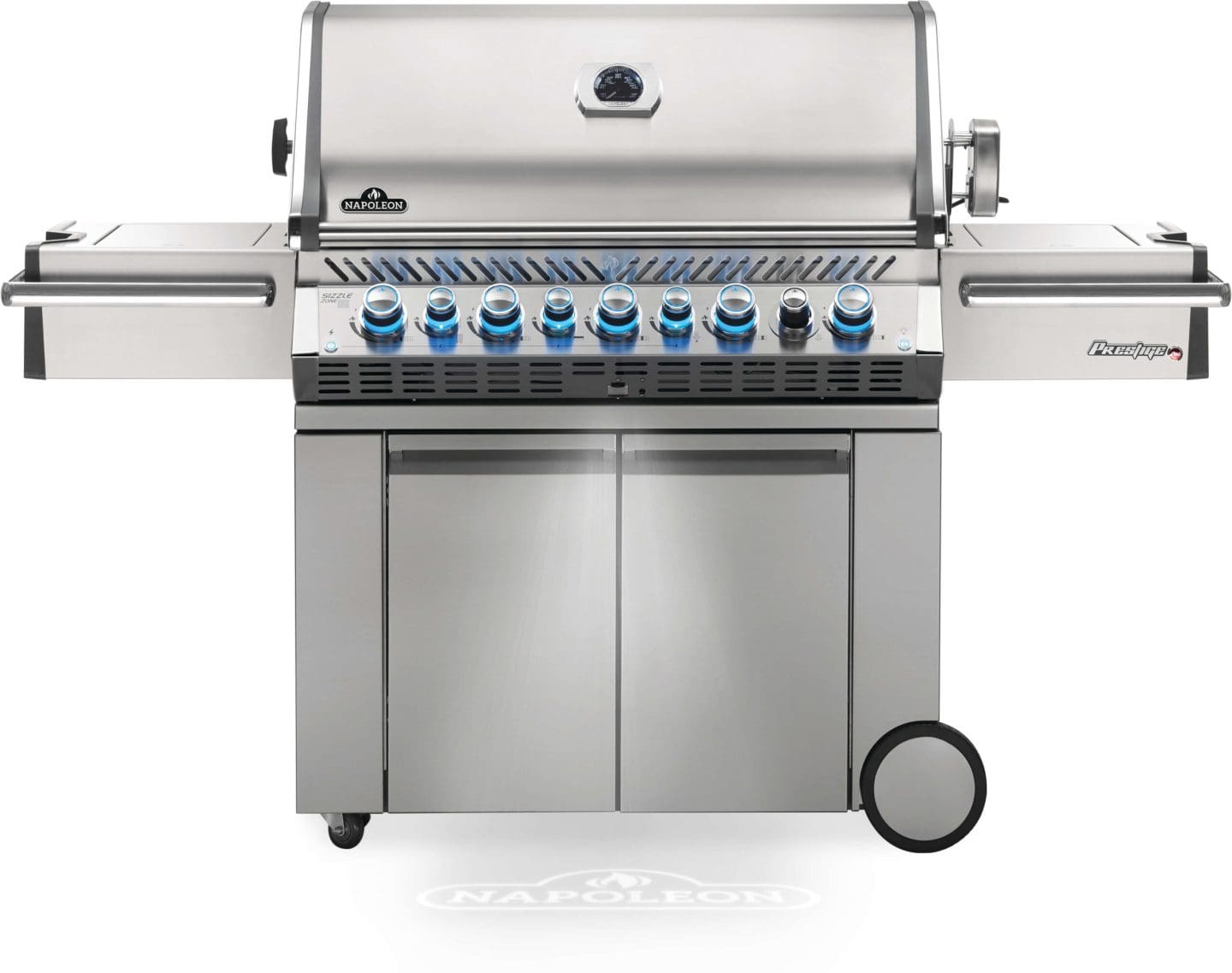 Stock Image - Napoleon - Prestige PRO™ 665 Propane Gas Grill with Infrared Rear and Side Burners, Stainless Steel Napoleon Grill Gas Cart & Infrared Freestanding Grill - Builders Materials
