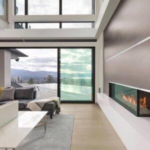 Stock Image - Flare - Right Corner Flare Fireplaces Gas Corner Fireplace - Builders Materials