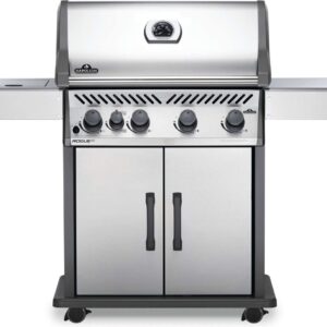 Stock Image - Napoleon - Rogue® XT 525 Natural Gas Grill with Infrared Side Burner, Stainless Steel Napoleon Grill Gas Cart & Infrared Freestanding Grill - Builders Materials