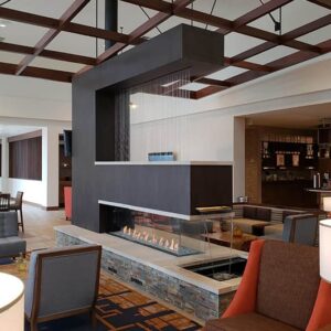 Stock Image - Flare - Frameless Commercial Flare Fireplaces Gas Bay & Corner & Linear & See-Thru Fireplace - Builders Materials