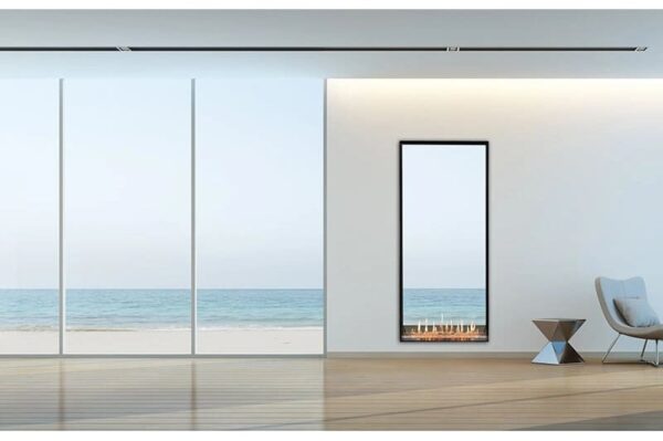 Stock Image - Flare - Passage Flare Fireplaces Gas Portrait & See-Thru Fireplace - Builders Materials