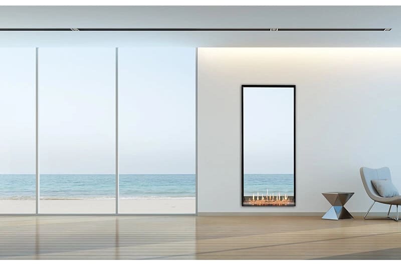 Stock Image - Flare - Passage Flare Fireplaces Gas Portrait & See-Thru Fireplace - Builders Materials