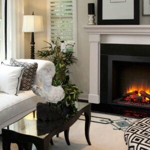 Stock Image - SimpliFire Built-In Electric Fireplace SimpliFire Electric Fireplace - Builders Materials
