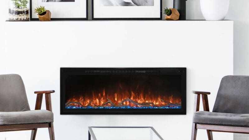 Stock Image - Modern Flames Spectrum Slimline Electric Fireplaces - Builders Materials