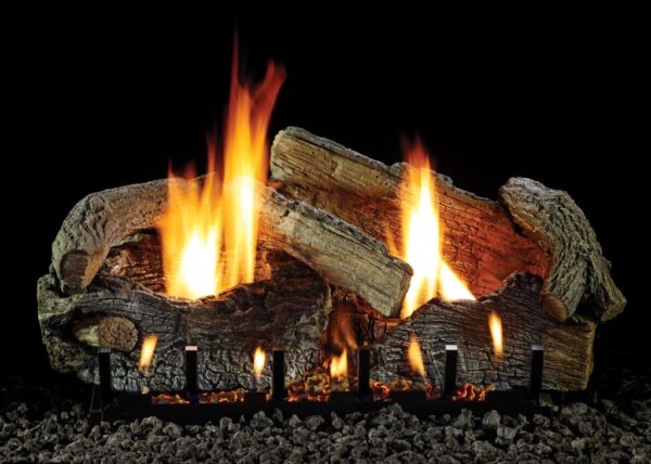 Stock Image - American Hearth - Vented Slope Glaze Burners and Matching Log Sets American Hearth - Builders Materials