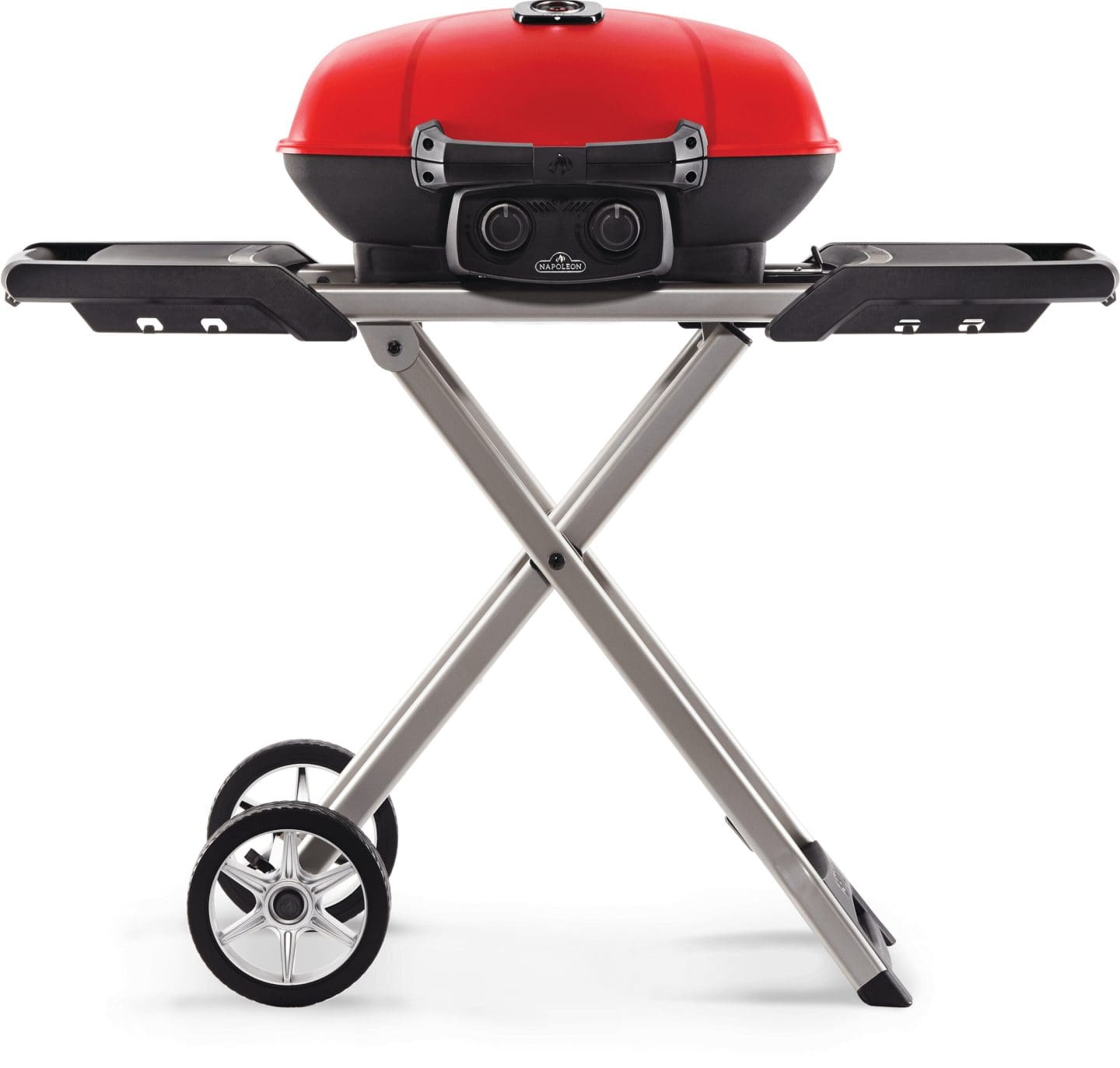 Stock Image - Napoleon - TravelQ™ 285X Portable Propane Gas Grill and Scissor Cart with Griddle, Red Napoleon Grill Gas Portable Portable Grill - Builders Materials