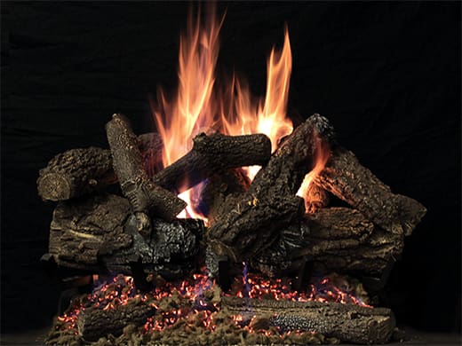 Stock Image - American Hearth - Sand Pan Burners and Matching Log Sets American Hearth - Builders Materials