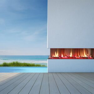 Stock Image - Flare - Outdoor Left Corner Flare Fireplaces Gas Corner Fireplace & Outdoor Fire - Builders Materials