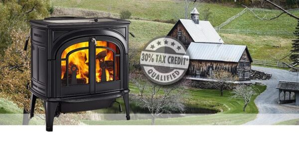 Stock Image - Vermont Castings Dauntless FlexBurn Wood Burning Stove Vermont Castings Wood Stove - Builders Materials