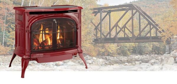 Stock Image - Vermont Castings Radiance Direct Vent Gas Stove Vermont Castings Gas Stove - Builders Materials
