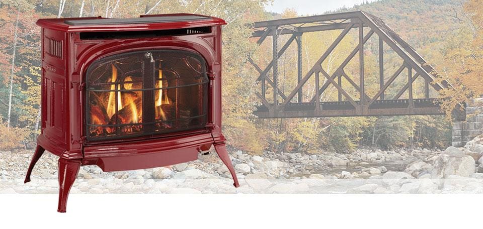 Stock Image - Vermont Castings Radiance Direct Vent Gas Stove Vermont Castings Gas Stove - Builders Materials