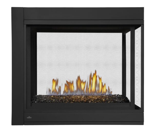Stock Image - Napoleon - Ascent™ Multi-View 3-Sided Direct Vent Fireplace with Glass Embers, Natural Gas, Electronic Ignition Napoleon Hearth Gas Multi-Sided Fireplace - Builders Materials