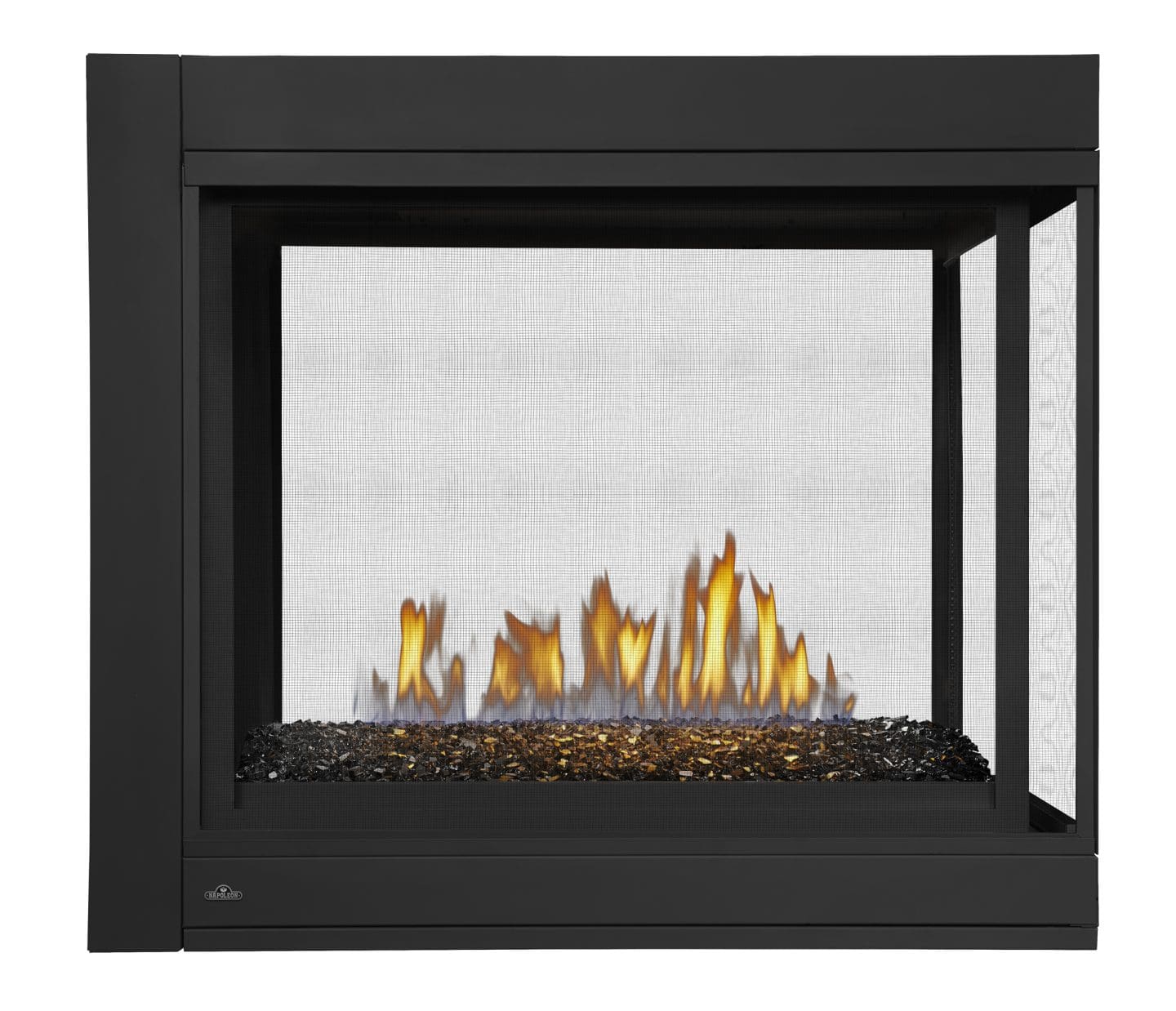 Stock Image - Napoleon - Ascent™ Multi-View 3-Sided Direct Vent Fireplace with Glass Embers, Natural Gas, Electronic Ignition Napoleon Hearth Gas Multi-Sided Fireplace - Builders Materials