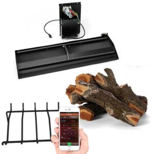 Stock Image - HPC Fire Inspired - Dual Burner, Grate and Log Set Kit gas burner - Builders Materials