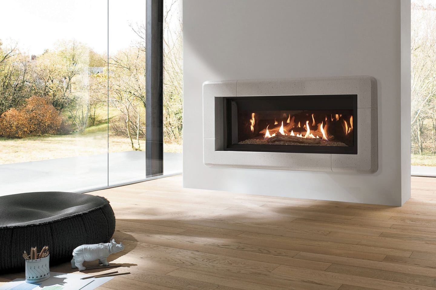 Stock Image - Ambiance - Illusion 47 Ambiance Gas Linear Fireplace - Builders Materials