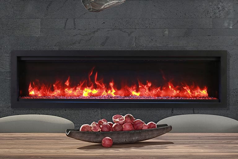 Stock Image - Ambiance - Impressionist 74 Ambiance Electric Linear Fireplace - Builders Materials