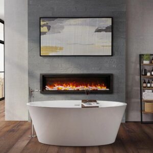 Stock Image - Ambiance - Impressionist 74 Ambiance Electric Linear Fireplace - Builders Materials