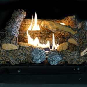 Stock Image - American Hearth - Kennesaw II Refractory Log Set & Vent-Free HearthRite Burner American Hearth - Builders Materials